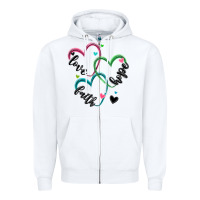 White faith hope love Zipper Hoodie - MaliasSmallBusiness