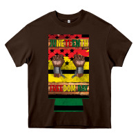 Chocolate Brown juneteenth freedom day 12 oz can cooler (slim) 2 Heavy Core Tee - Artiststas
