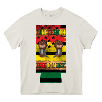 Cream juneteenth freedom day 12 oz can cooler (slim) 2 Heavy Core Tee - Artiststas