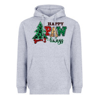 Heather Grey happy pawlidays christmas pets Heavyweight Hoodie - MaliasSmallBusiness