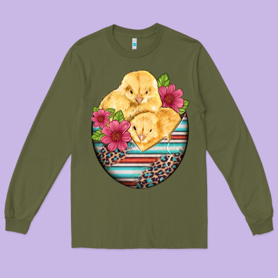 Hatched Egg Easter Chicks Long Sleeve Tee Designed By Artiststas