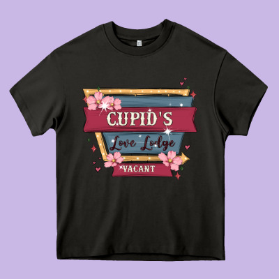 Cupid's Love Lodge Heavy Core Tee Designed By Maliassmallbusiness