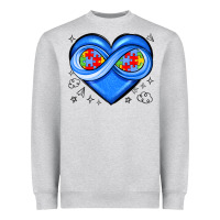 Heather Grey infinity heart autism awareness Heavyweight Sweatshirt - JahusDesignShop