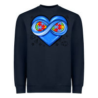 Navy infinity heart autism awareness Heavyweight Sweatshirt - JahusDesignShop