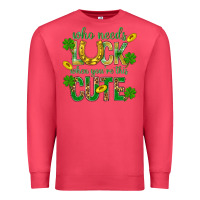 Cardinal Who Needs Luck When You're This Cute St. Patricks Premium Sweatshirt - BundleAndBundleShop