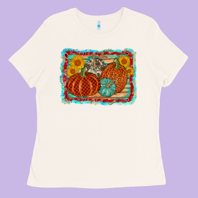 Pumpkin Sunflower Ladies Tee Designed By Adodesignshop