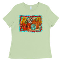 Matcha pumpkin sunflower Ladies Tee - AdoDesignShop