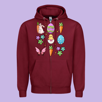 Easter Elementary Zipper Hoodie Designed By Maliassmallbusiness