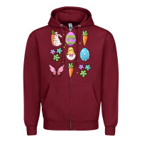 Burgundy easter elementary Zipper Hoodie - MaliasSmallBusiness