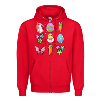 Red easter elementary Zipper Hoodie - MaliasSmallBusiness