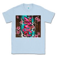 Dusty Blue western pattern pink with floral cancer ribbon Classic Tee - AdoDesignShop