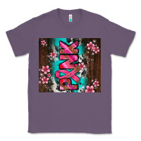 Lavender western pattern pink with floral cancer ribbon Classic Tee - AdoDesignShop