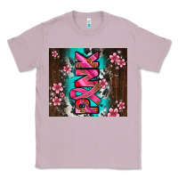 Lilac western pattern pink with floral cancer ribbon Classic Tee - AdoDesignShop