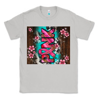 Moon Dust western pattern pink with floral cancer ribbon Classic Tee - AdoDesignShop