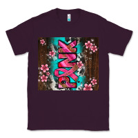 Plum western pattern pink with floral cancer ribbon Classic Tee - AdoDesignShop