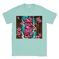 Seafoam western pattern pink with floral cancer ribbon Classic Tee - AdoDesignShop