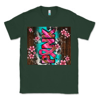 Sports Green western pattern pink with floral cancer ribbon Classic Tee - AdoDesignShop