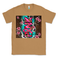 Toasted Coconut western pattern pink with floral cancer ribbon Classic Tee - AdoDesignShop