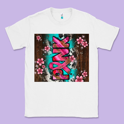 Western Pattern Pink With Floral Cancer Ribbon Classic Tee Designed By Adodesignshop