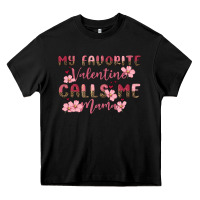 Black my favorite valentine calls me mama Heavy Core Tee - MaliasSmallBusiness