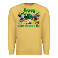 Antique Gold Happy Saint Patrick'S Day With Clover Premium Sweatshirt - BundleAndBundleShop