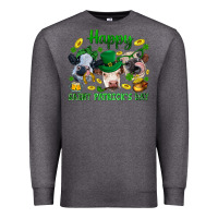 Charcoal Heather Happy Saint Patrick'S Day With Clover Premium Sweatshirt - BundleAndBundleShop