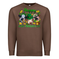 Chestnut Happy Saint Patrick'S Day With Clover Premium Sweatshirt - BundleAndBundleShop