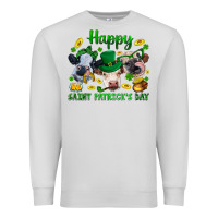 Dove Grey Happy Saint Patrick'S Day With Clover Premium Sweatshirt - BundleAndBundleShop