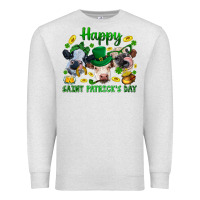 Oatmeal Heather Happy Saint Patrick'S Day With Clover Premium Sweatshirt - BundleAndBundleShop