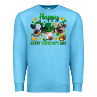 Ocean Blue Happy Saint Patrick'S Day With Clover Premium Sweatshirt - BundleAndBundleShop