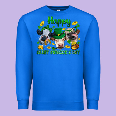 Happy Saint Patrick's Day With Clover Premium Sweatshirt Designed By Bundleandbundleshop