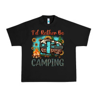 Black i'd rather be camping Urban Heavy Tee - JahusDesignShop