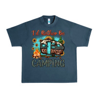 Midnight Navy i'd rather be camping Urban Heavy Tee - JahusDesignShop