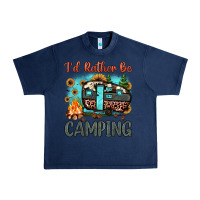 Navy i'd rather be camping Urban Heavy Tee - JahusDesignShop
