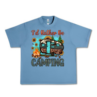 Pebble Blue i'd rather be camping Urban Heavy Tee - JahusDesignShop