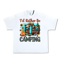 White i'd rather be camping Urban Heavy Tee - JahusDesignShop