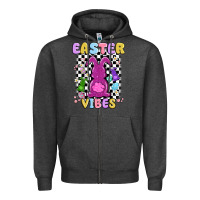 Charcoal Heather easter vibes peep faux sequin Zipper Hoodie - MaliasSmallBusiness