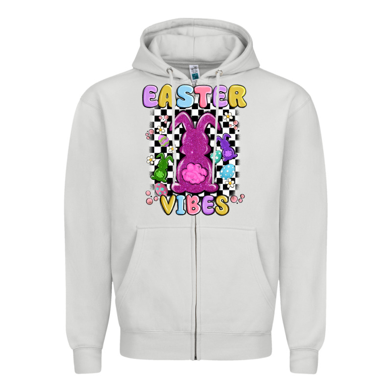 Easter Vibes Peep Faux Sequin Zipper Hoodie by MaliasSmallBusiness | Teevron
