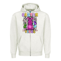Oatmeal Heather easter vibes peep faux sequin Zipper Hoodie - MaliasSmallBusiness