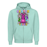 Seafoam easter vibes peep faux sequin Zipper Hoodie - MaliasSmallBusiness