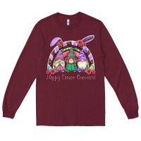 Burgundy happy easter gnomies rainbow Long Sleeve Tee - Artiststas