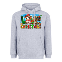 Heather Grey love christmas cow Heavyweight Hoodie - MaliasSmallBusiness