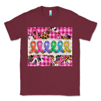 Burgundy western colorfull cancer ribbon Classic Tee - AdoDesignShop