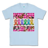 Dusty Blue western colorfull cancer ribbon Classic Tee - AdoDesignShop