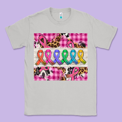 Western Colorfull Cancer Ribbon Classic Tee Designed By Adodesignshop