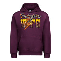 Mauve Wine Firefighter wife lightning bolt Urban Hoodie - HowdyJamesFarm