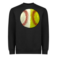 Black half baseball softball Heavyweight Sweatshirt - JahusDesignShop