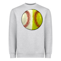 Heather Grey half baseball softball Heavyweight Sweatshirt - JahusDesignShop