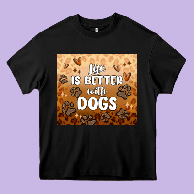 Life Is Better With Dogs Heavy Core Tee Designed By Maliassmallbusiness