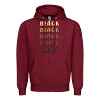 Burgundy black history Zipper Hoodie - MaliasSmallBusiness